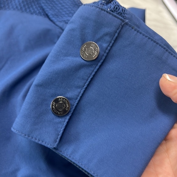 Anatomie Mokai Stretch Woven Mesh Zip Cardigan in Blue Size Large - Picture 6 of 9